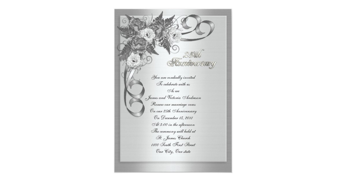 25th Wedding anniversary vow renewal White roses 