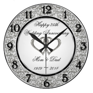 25th Wedding Anniversary Wall Clock
