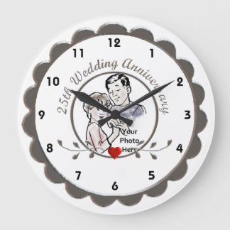 25th Wedding Anniversary Wall Clock