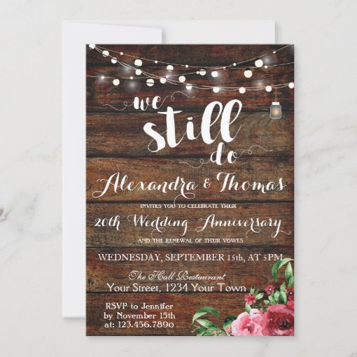 25th Wedding Anniversary, We Still do Anniversary Invitation | Zazzle