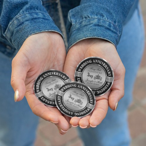 25th Wedding Anniversary_Wedding Horse  Carriage Pinback Button