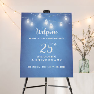 25th Wedding Anniversary Welcome Sign