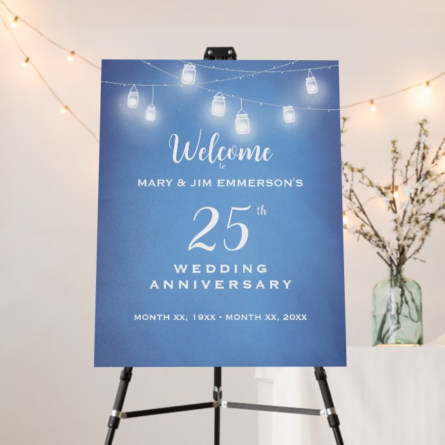 25th Wedding Anniversary Welcome Sign (In Situ (Stand))