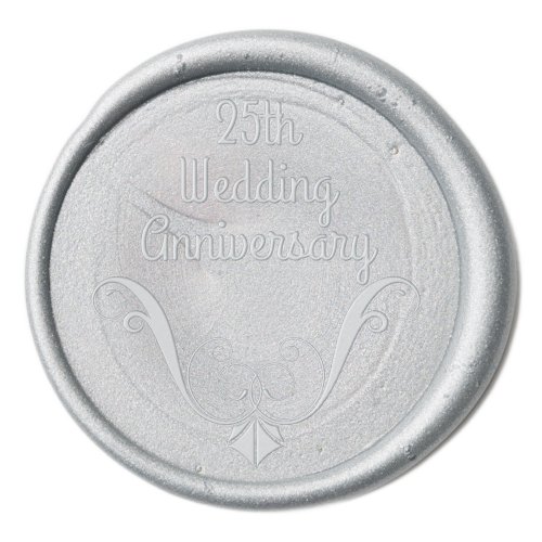 25th Wedding Anniversary with an Elegant Flourish  Wax Seal Sticker