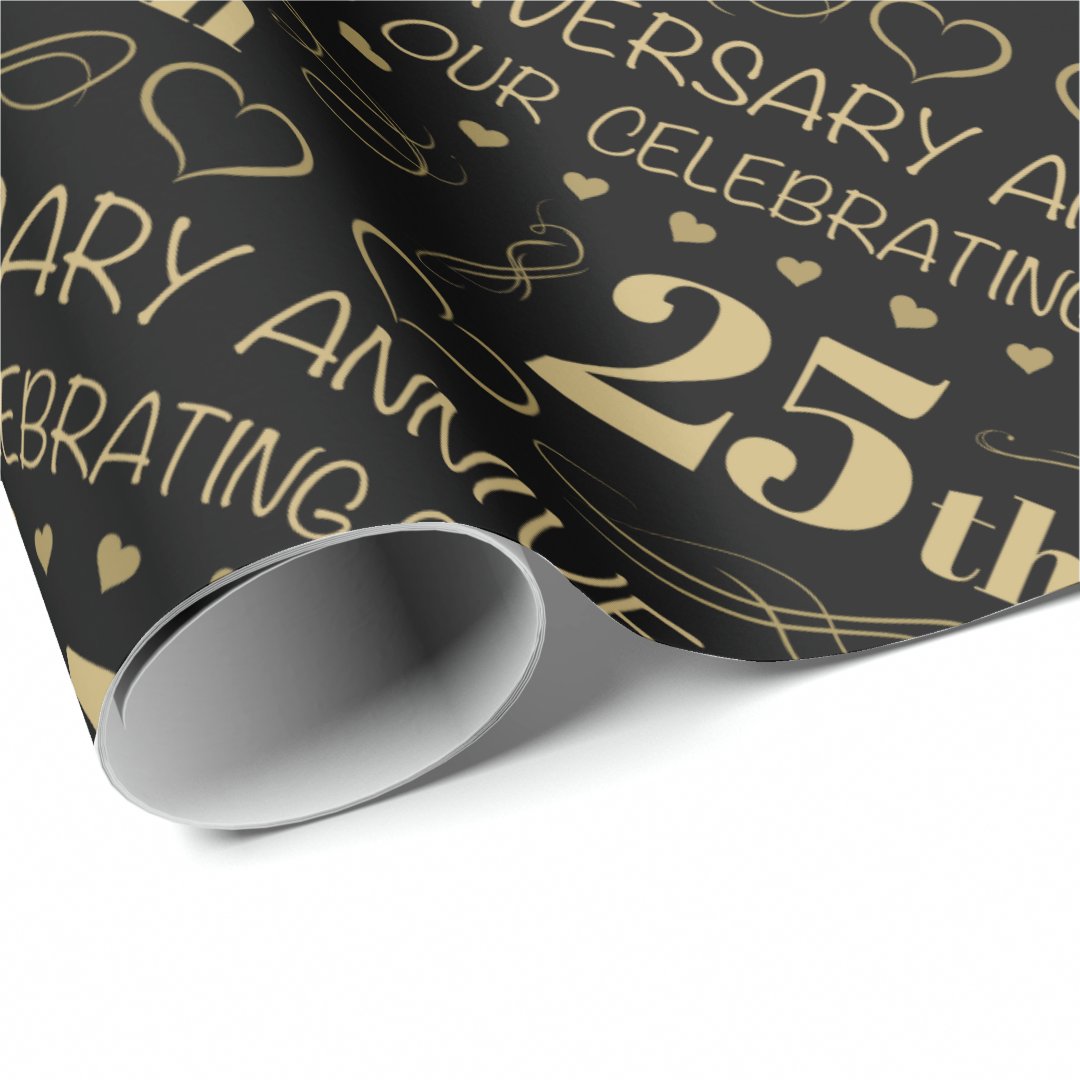 25th Wedding Anniversary Wrapping Paper Zazzle