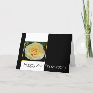 25th Wedding Anniversary - Yellow Rose Card
