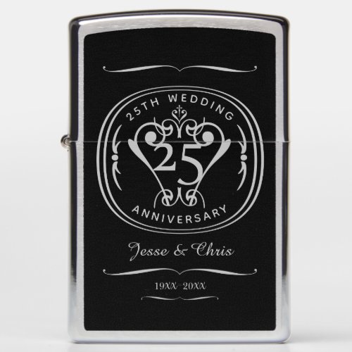 25th Wedding Anniversary Zippo Lighter