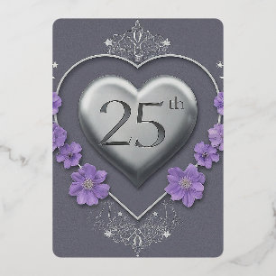 25th Wedding Annivesary Foil Invitation