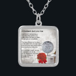 25th wedding husband poem silver plated necklace<br><div class="desc">A great gift for a husband on the 25th Wedding Anniversary</div>