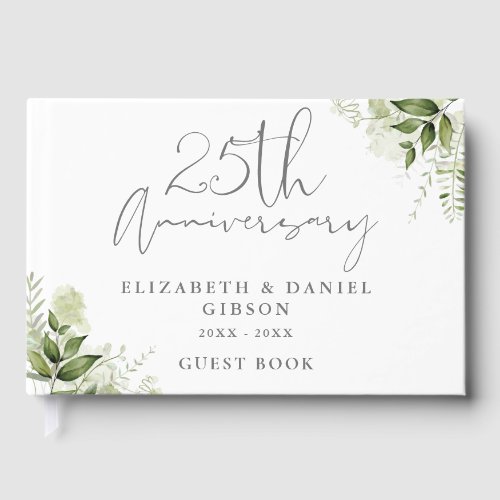 25th Wedding Silver Anniversary Floral Greenery