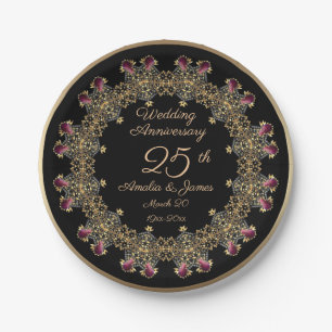 25th years Wedding Anniversary Gifts for Couples C Paper Plates