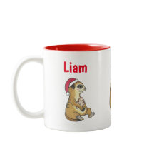 '25ver. Cute 4 Meerkats Christmas Holiday Mug