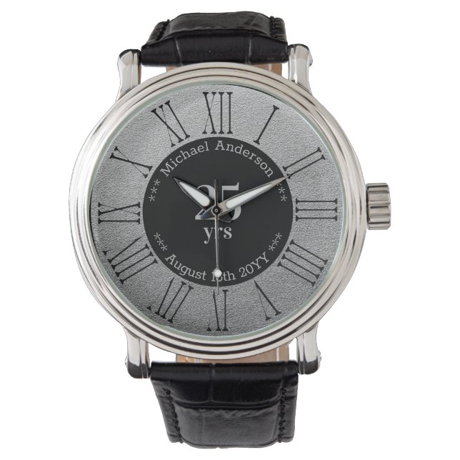 25yrs Retirement or Anniversary Personalized Watch (Front)