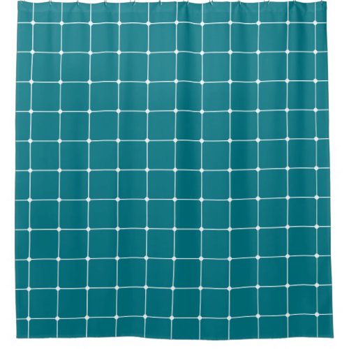 260216 Grid v2 _ White on Biscay Bay Shower Curtain
