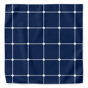 260216 Grid - White on Blue #001744 Bandana
