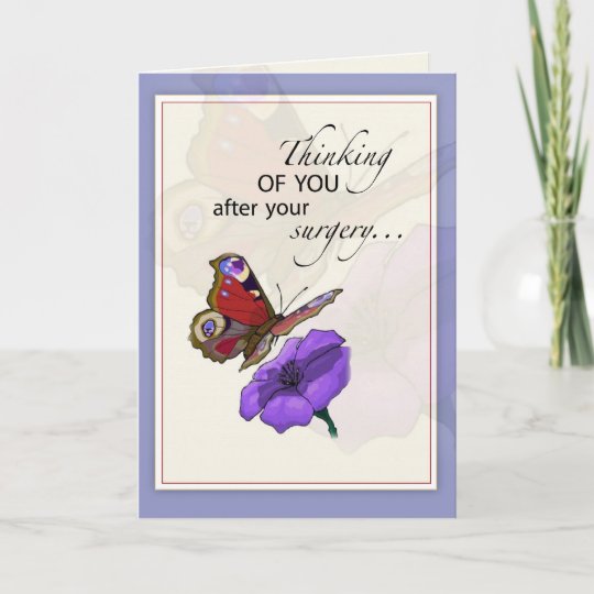 2609 Butterfly, Flower, after Surgery Card | Zazzle.com