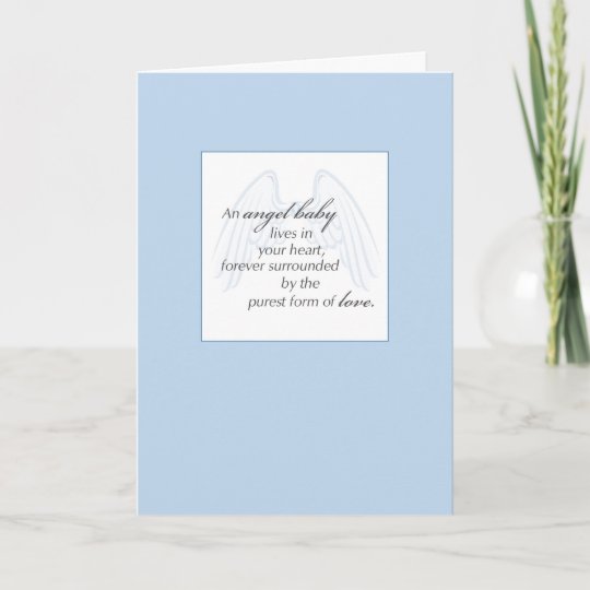 2652 Angel Baby Wings Blue Sympathy Card | Zazzle.com