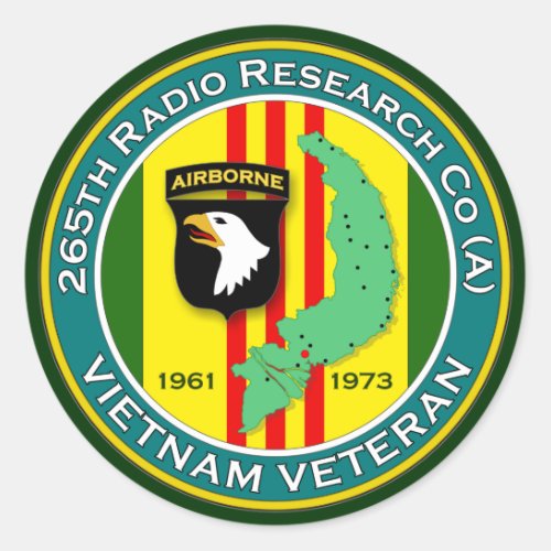 265th RRC _ ASA Vietnam Classic Round Sticker