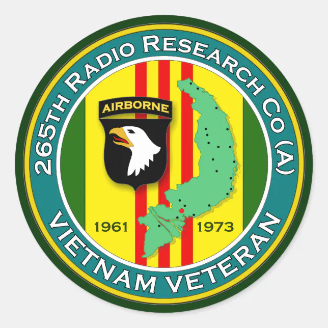 265th RRC - ASA Vietnam Classic Round Sticker | Zazzle