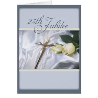 2684 25th Jubilee Cross & Roses Card