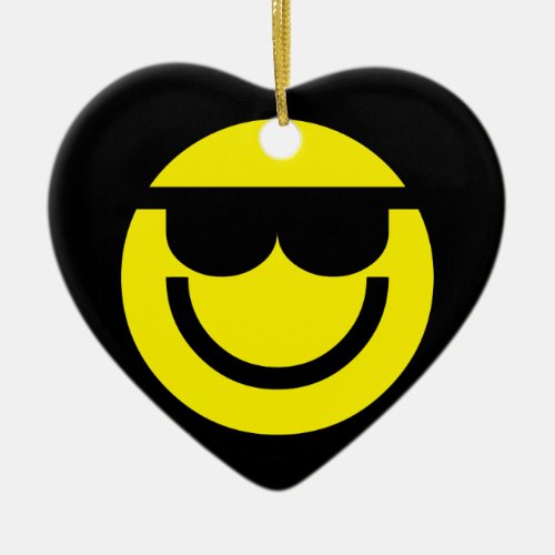 2699_Royalty_Free_Emoticon_With_Sunglasses COOL DU Ceramic Ornament
