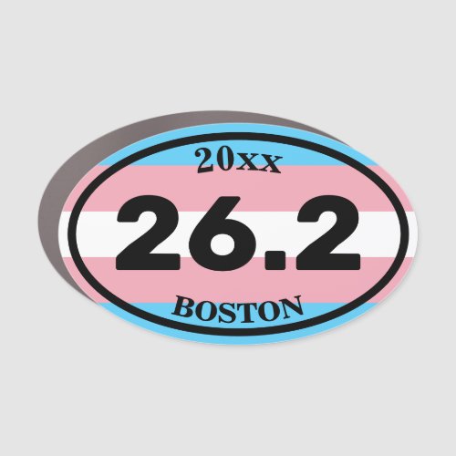 262 Custom Marathon Finisher Transgender Oval Car Magnet