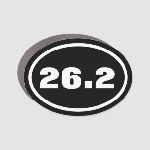 26.2 Full Marathon Black White Car Magnet