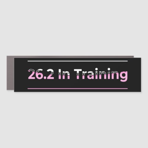 262 in Training Marathon Running Typography Car Magnet