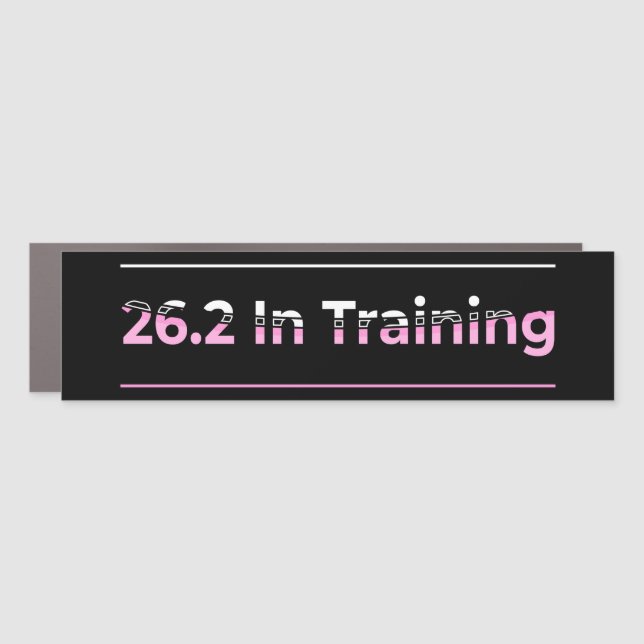 26.2 in Training Marathon Running Typography Car Magnet (Front)