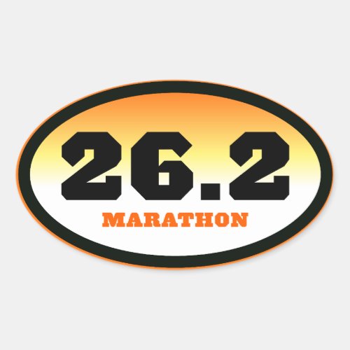 262 Marathon Black and Orange Oval Oval Sticker