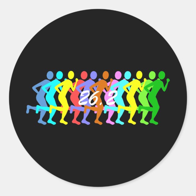 26.2 marathon classic round sticker (Front)