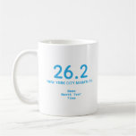 26.2 Marathon Runner Personalized Blue Coffee Mug