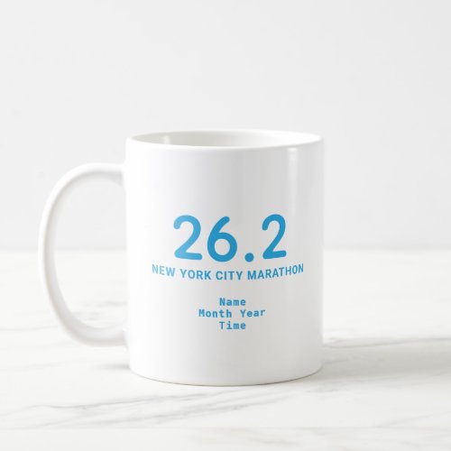 262 Marathon Runner Personalized Blue Coffee Mug