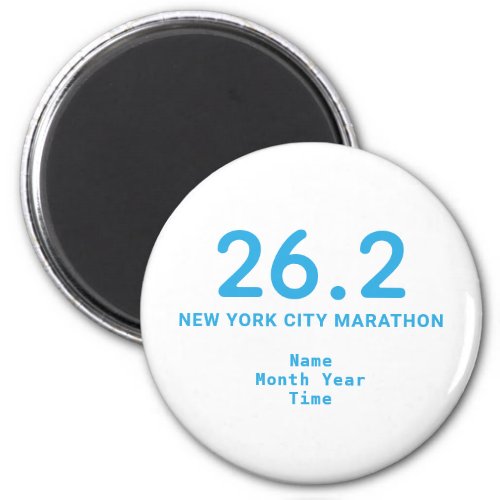 262 Marathon Runner Personalized Blue Magnet