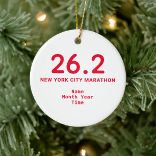 26.2 Marathon Runner Personalized Red Ceramic Ornament