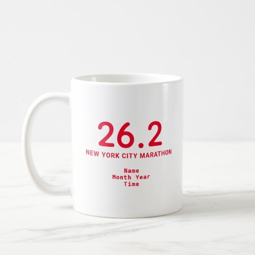 262 Marathon Runner Personalized Red Coffee Mug
