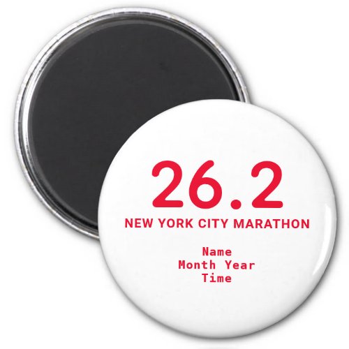 262 Marathon Runner Personalized Red Magnet