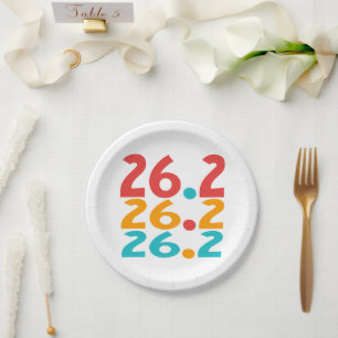 26.2 Marathon Runner themed colorful Paper Plates