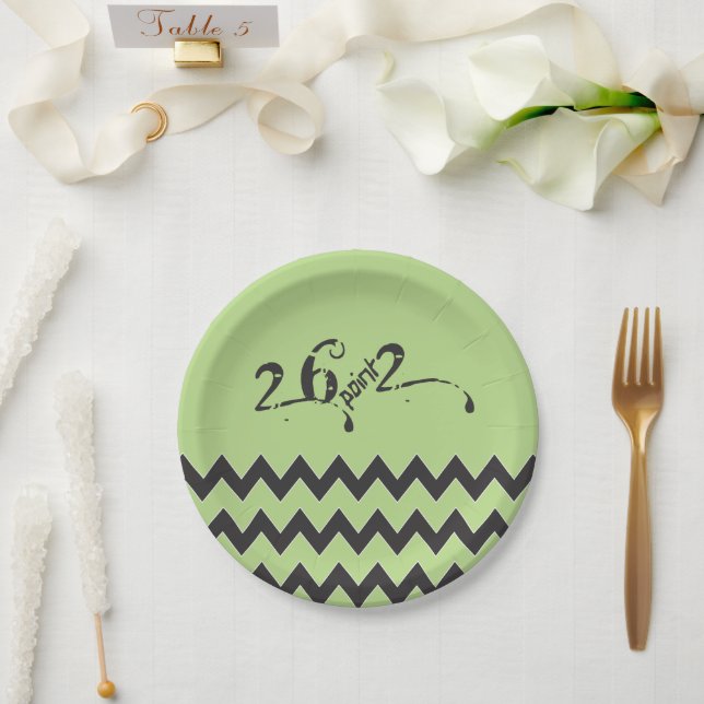 26.2 marathon runner Zigzags Paper Plates (Wedding)
