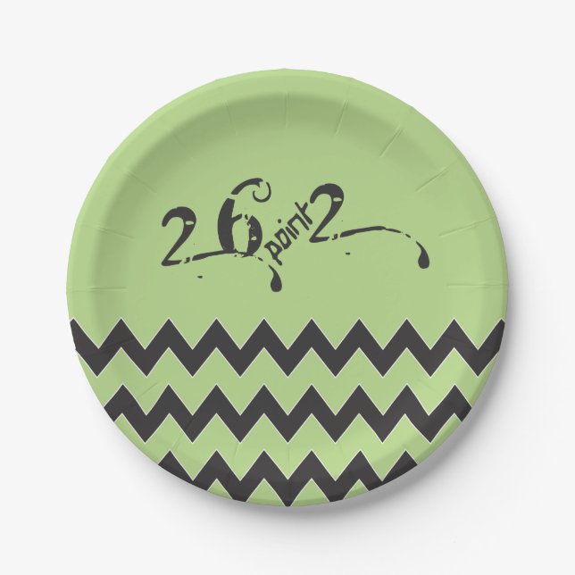 26.2 marathon runner Zigzags Paper Plates (Front)