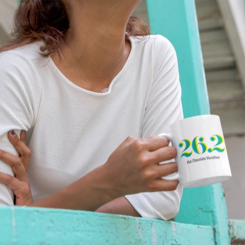 262 Marathon Running Bold Blue Yellow Text Coffee Mug