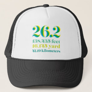 26.2 Marathon Running Distance Bold Text Trucker Hat