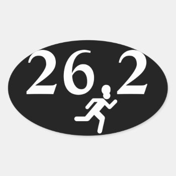 26.2 Marathon Running Oval Sticker by Running_Shirts at Zazzle