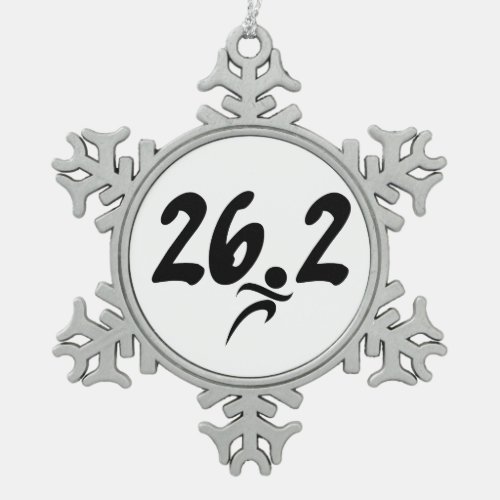 262 marathon snowflake pewter christmas ornament