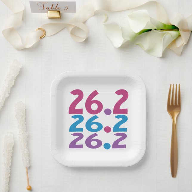 26.2 marathoner - Marathon Runner themed Paper Plates (Wedding)