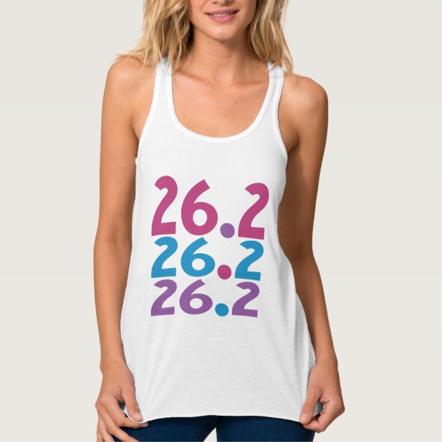 26.2 marathoner Womens Runner Themed Tank Top (Front)