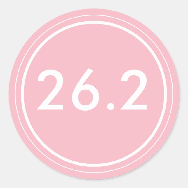 26.2 Sticker | Pink with white (Front)