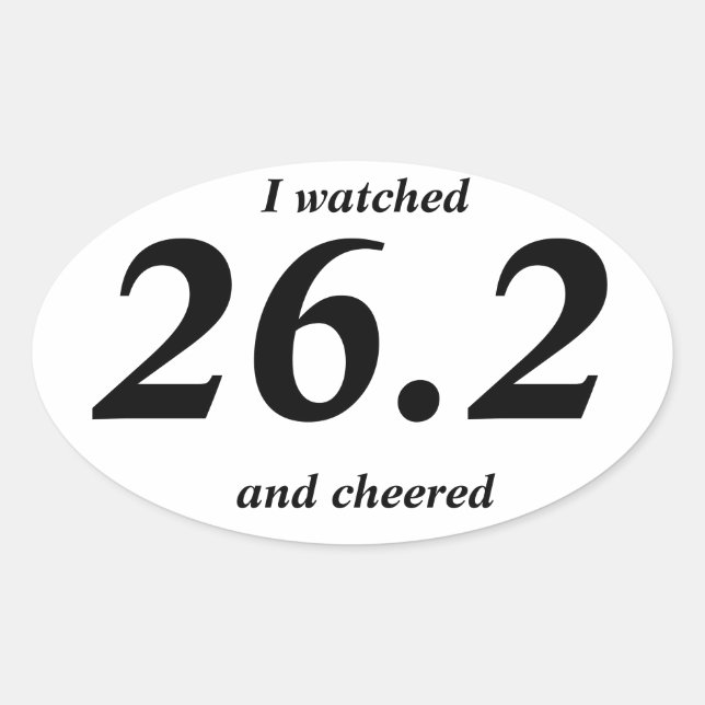 26.2 Watch and Cheer Oval Sticker (Front)