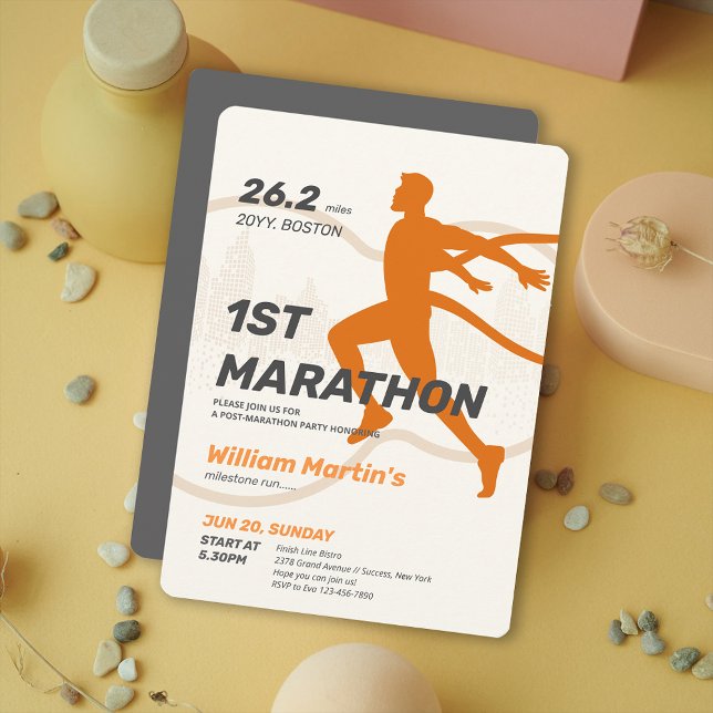 26.2miles 1ST Marathon-Post Marathon Party Invitation (26.2miles 1ST Marathon-Post Marathon Party Invitation)