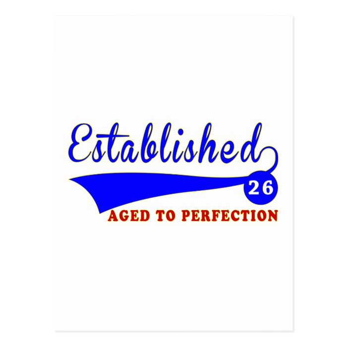 26 Birthday Aged To Perfection Postcards